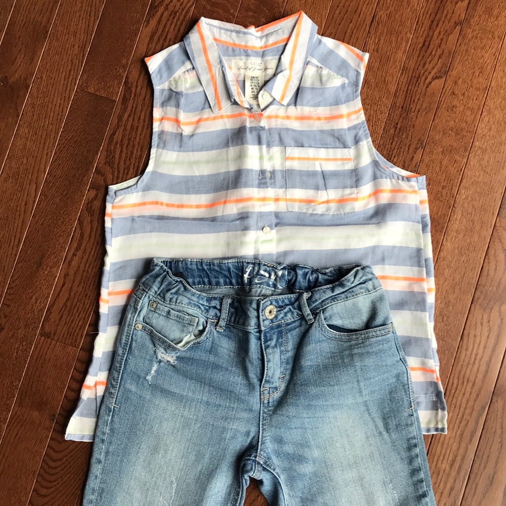 Girls Capri Jeans and Top Bundle